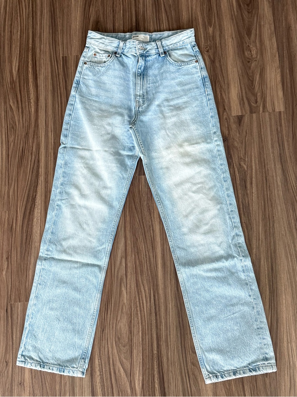 Bershka High Rise Straight-Leg Jeans